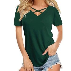 Amazon Green Criss Cross T Shirt